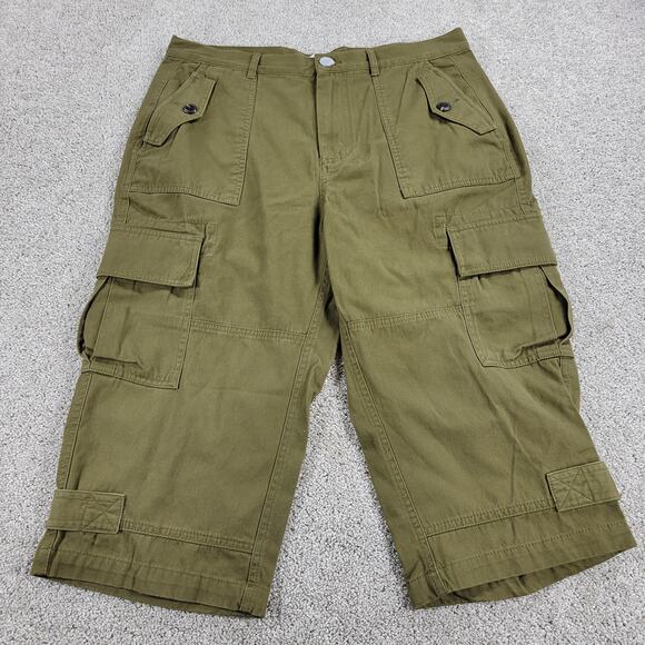 Find. Mens Cargo Trouser Shorts W32/L32 Army Green Utility Outdoor Performance - Picture 1 of 14